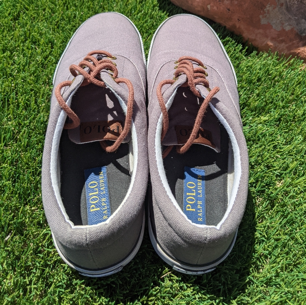 Polo Ralph Lauren Men's Canvas Shoes 9.5 Gray - Picture 4 of 6